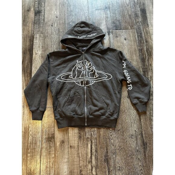 Broken Planet Market Zip Up Hoodie Brown Size XS - Picture 1 of 9